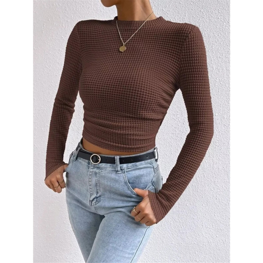 Waffle Knit Long Sleeve T-Shirt Apparel and Accessories