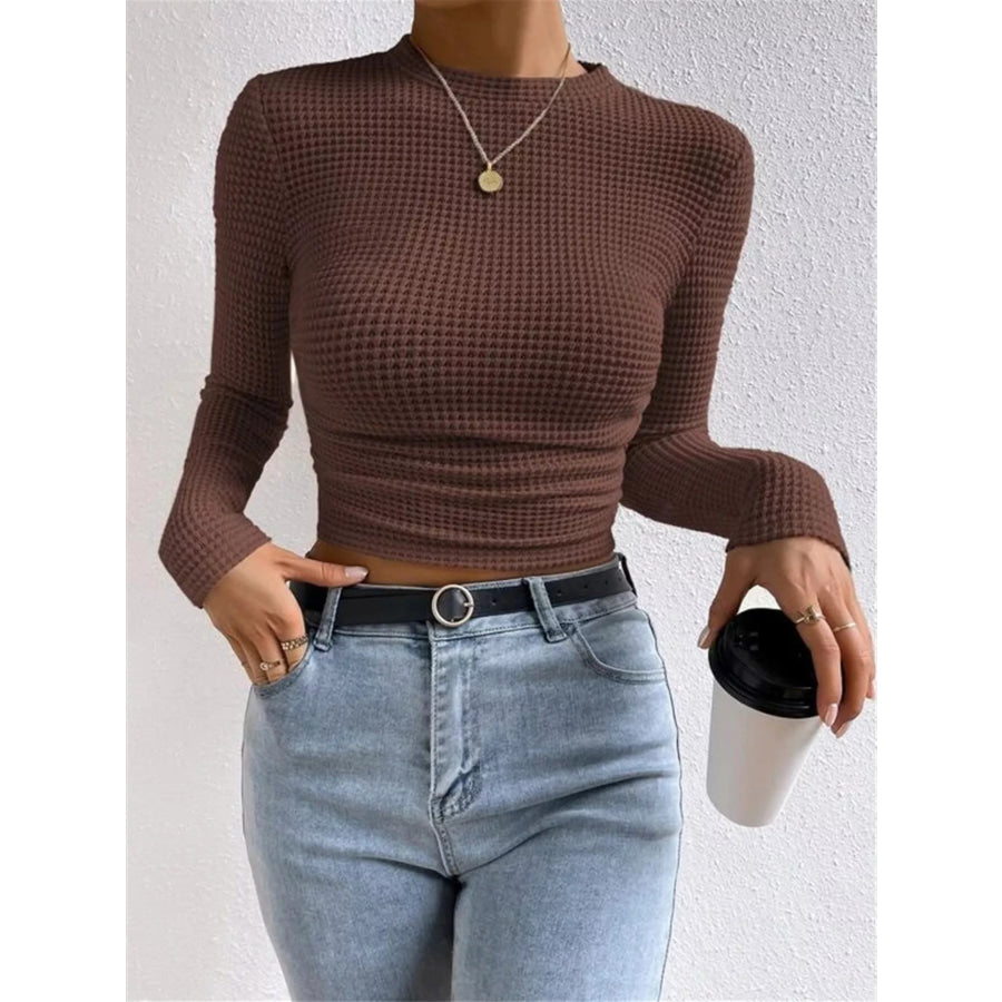 Waffle Knit Long Sleeve T-Shirt Apparel and Accessories