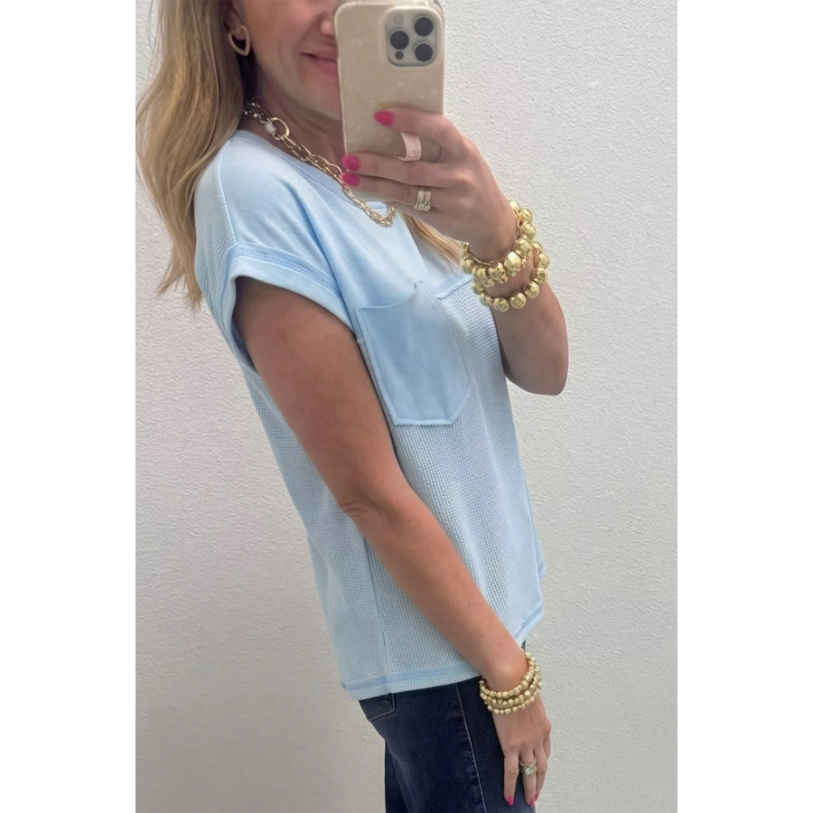 Waffle Knit Pocket T-Shirt Apparel and Accessories