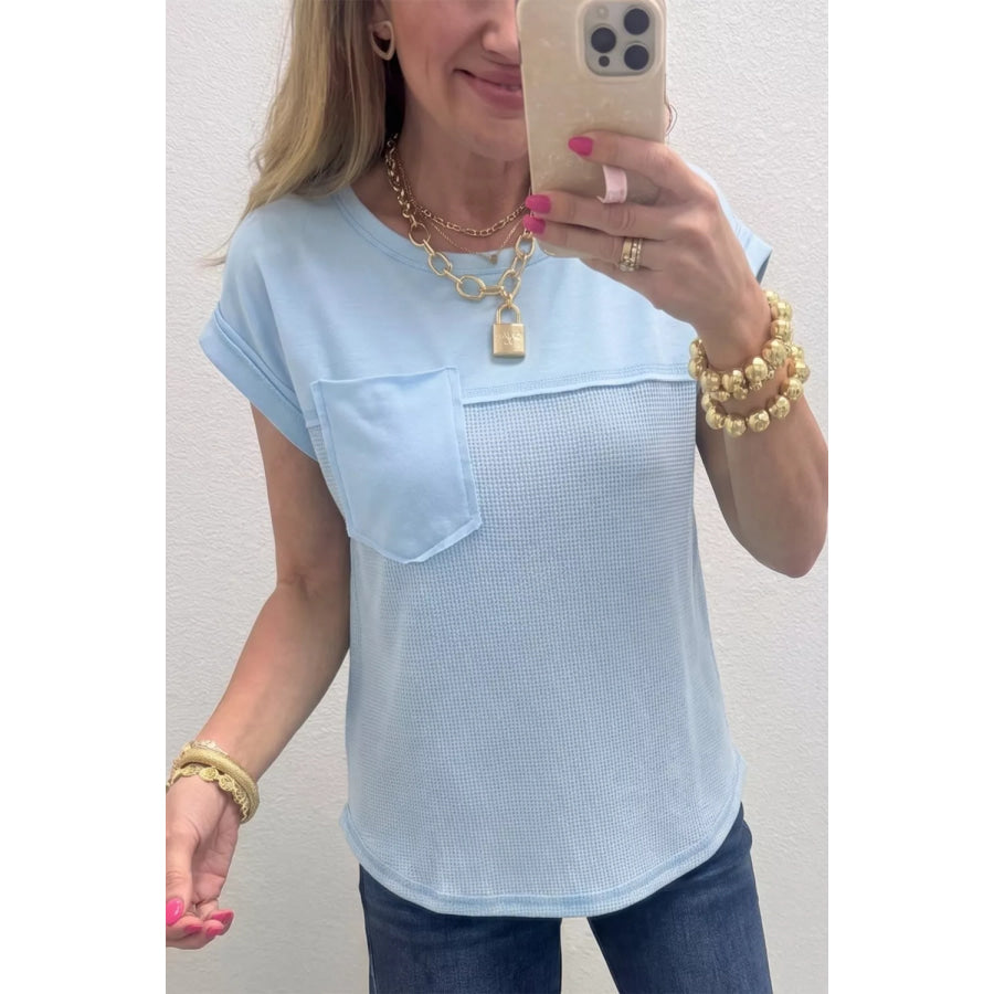 Waffle Knit Pocket T-Shirt Apparel and Accessories