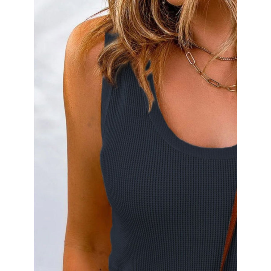 Waffle-Knit Scoop Neck Tank Apparel and Accessories