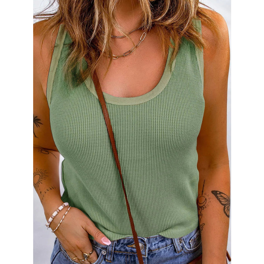 Waffle - Knit Scoop Neck Tank Apparel and Accessories