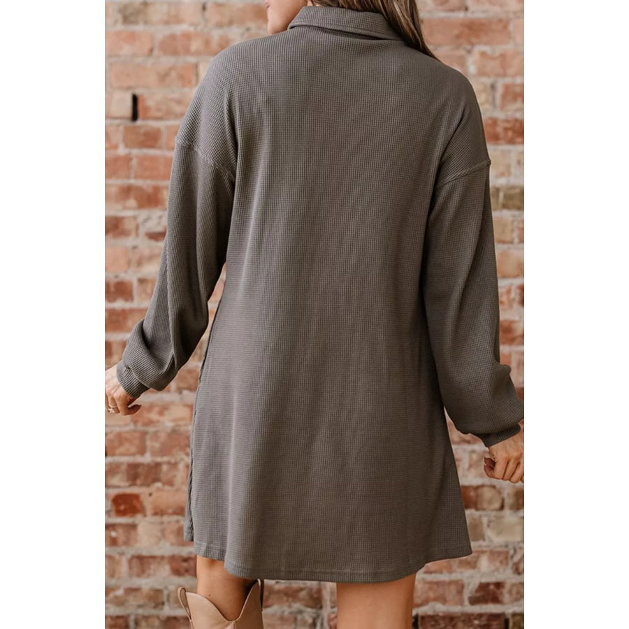 Waffle Knit Shirt Tunic Dress Apparel and Accessories