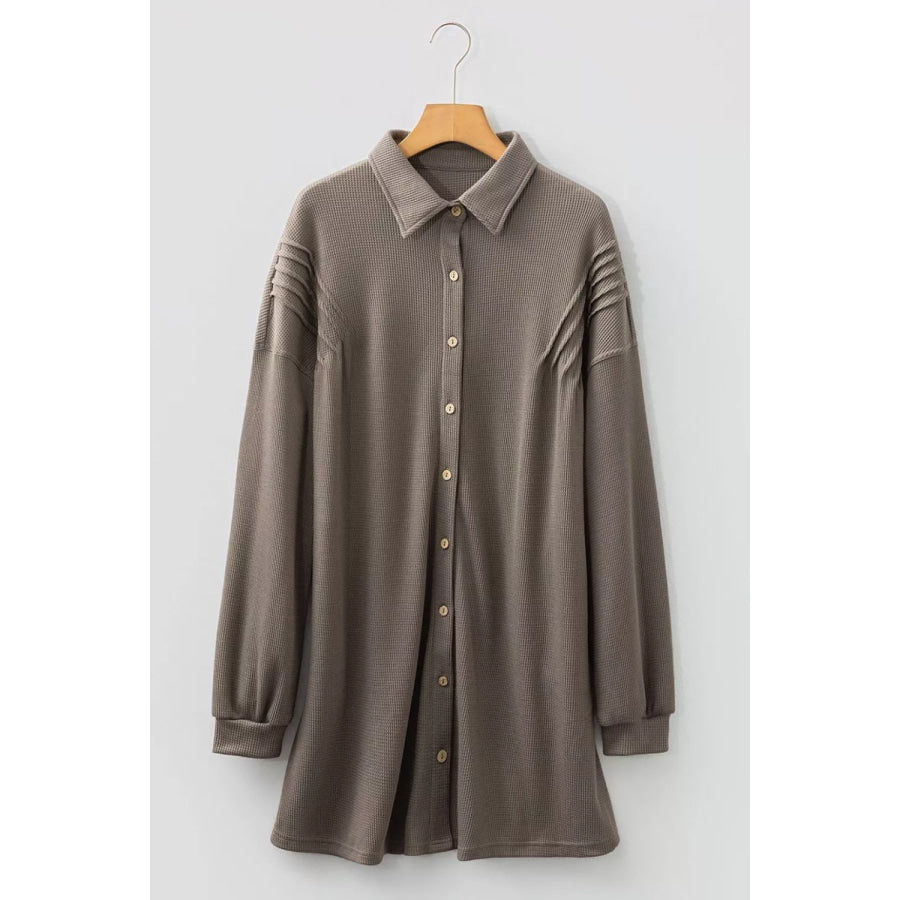 Waffle Knit Shirt Tunic Dress Apparel and Accessories