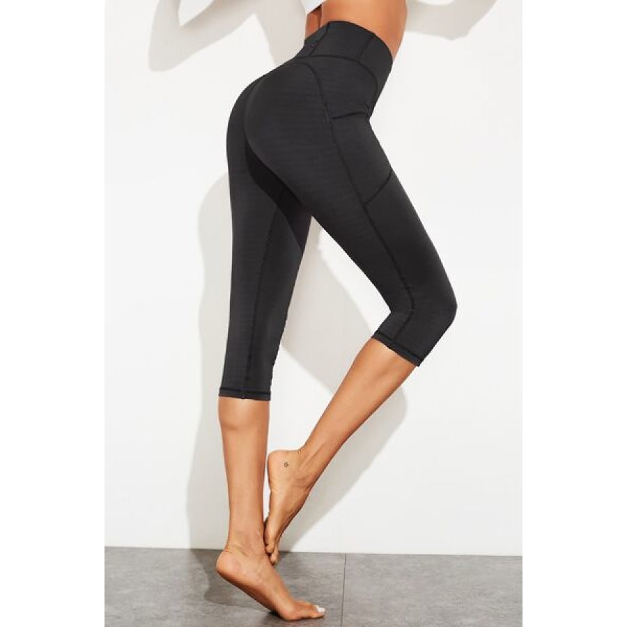 Waistband Active Leggings with Pockets Clothing