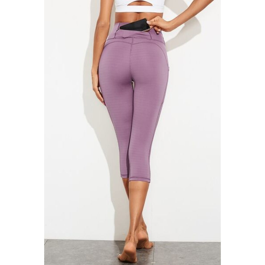 Waistband Active Leggings with Pockets Lavender / S Clothing