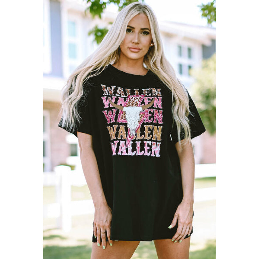 WALLEN Round Neck Short Sleeve T - Shirt Apparel and Accessories