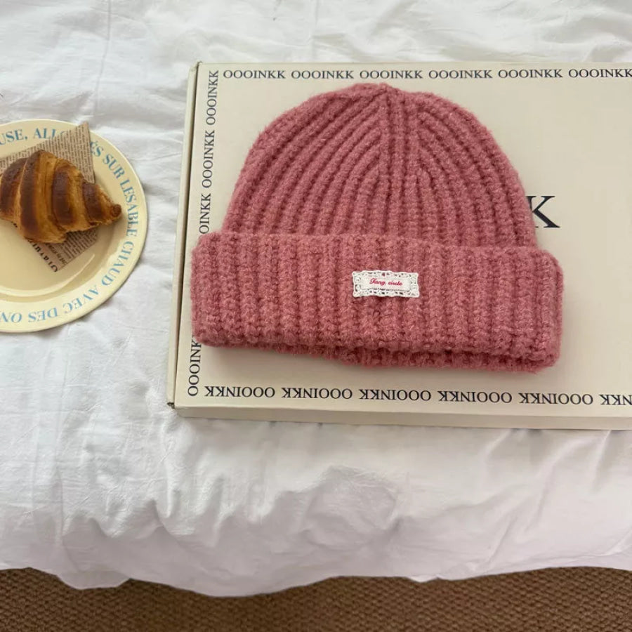 Warm Knitted Beanie Hat Pink / ONESIZE Apparel and Accessories