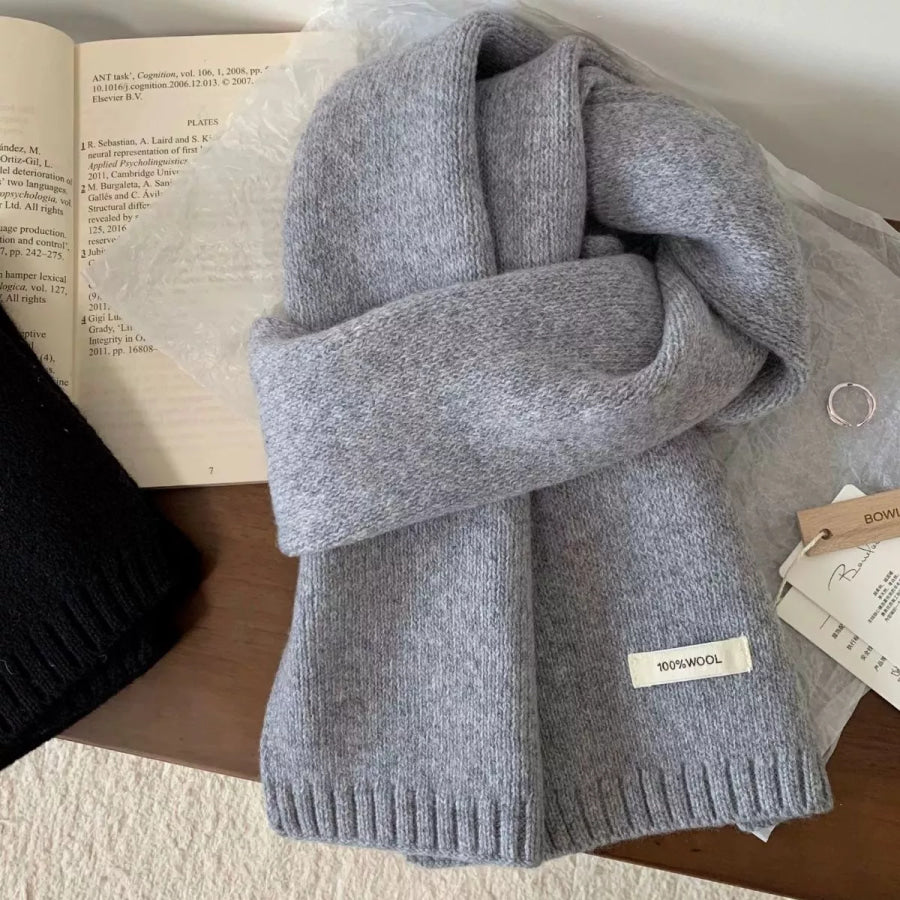 Warm Knitted Scarf Gray / One Size Apparel and Accessories