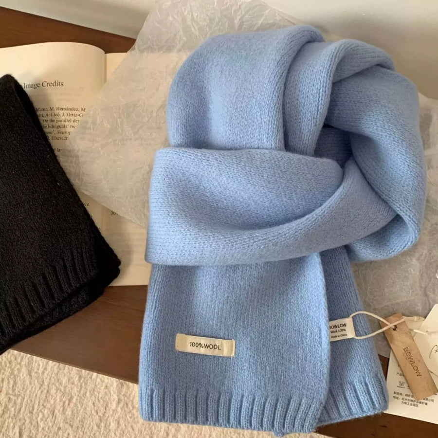 Warm Knitted Scarf Light Gray / One Size Apparel and Accessories