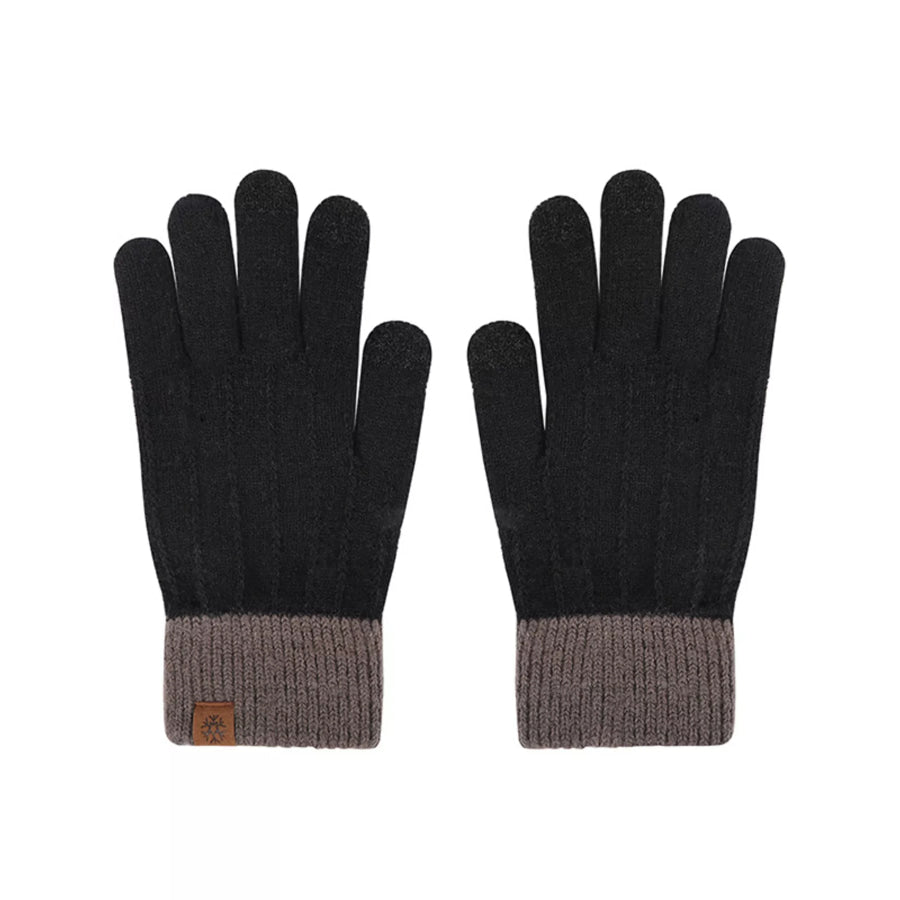 Warm Knitted Touchscreen Gloves Black / One Size Apparel and Accessories