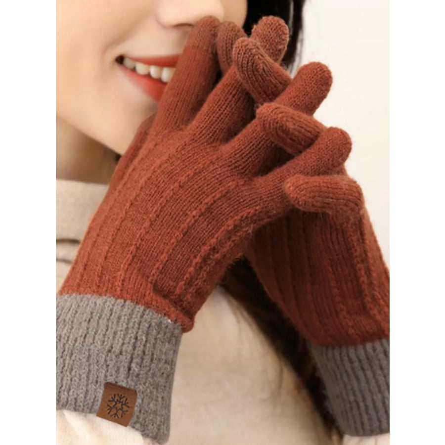 Warm Knitted Touchscreen Gloves Caramel / One Size Apparel and Accessories