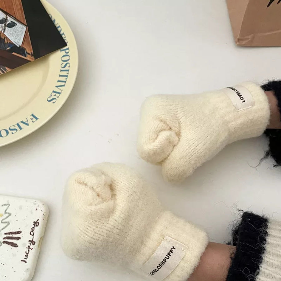 Warm Plush Knitted Mitten Gloves Apparel and Accessories