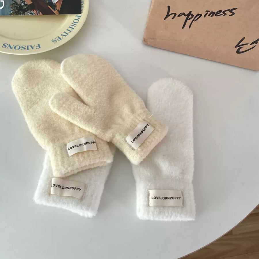 Warm Plush Knitted Mitten Gloves Apparel and Accessories