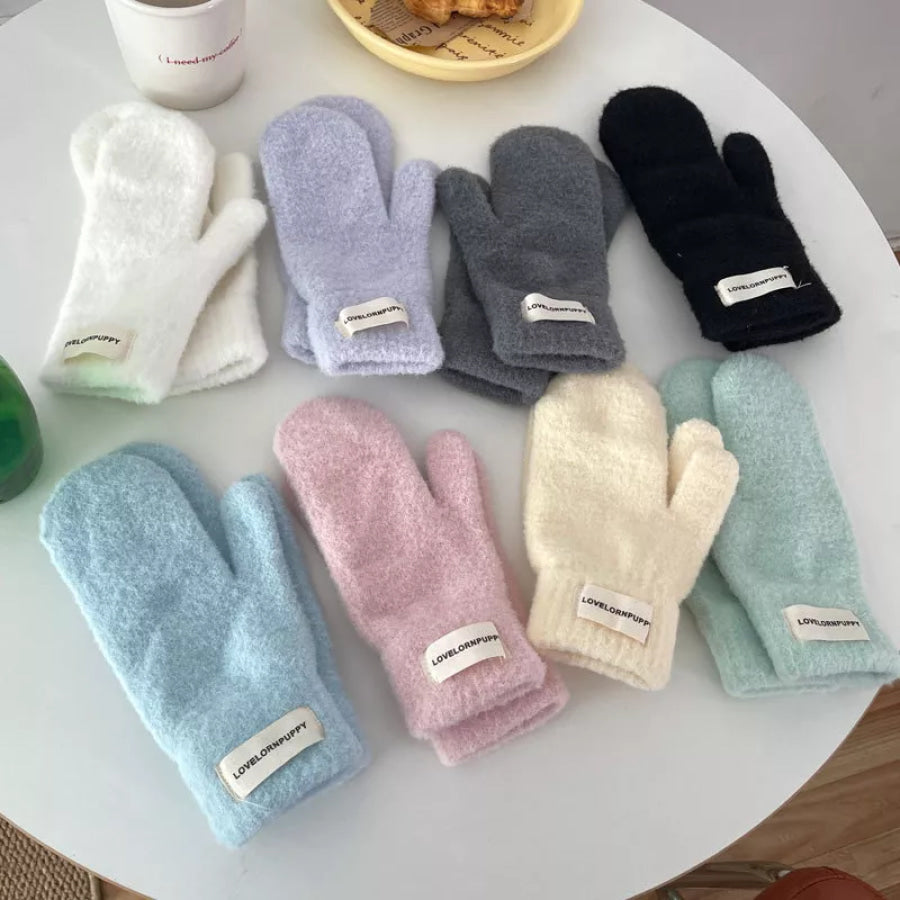 Warm Plush Knitted Mitten Gloves Apparel and Accessories