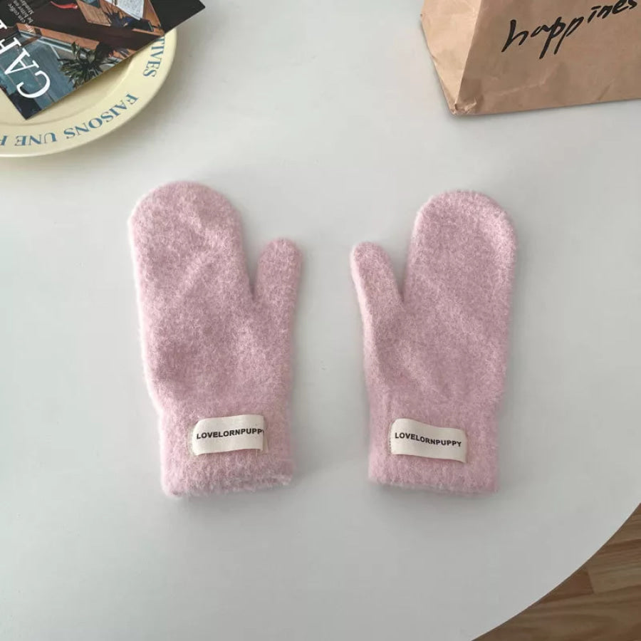 Warm Plush Knitted Mitten Gloves Pink / ONESIZE Apparel and Accessories