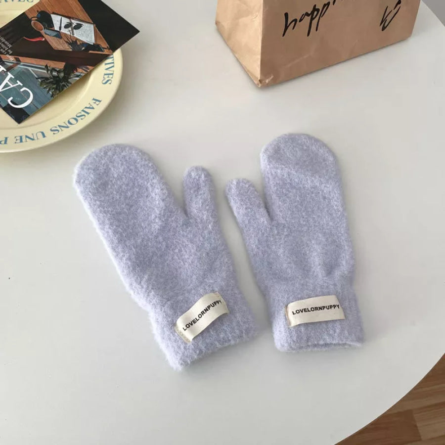 Warm Plush Knitted Mitten Gloves Purple / ONESIZE Apparel and Accessories