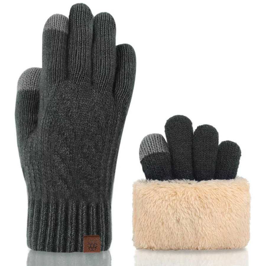 Warm Touchscreen Knit Gloves Dark Gray / One Size Apparel and Accessories