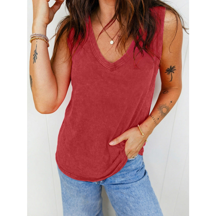 Wash V-Neck Tank Top Apparel and Accessories