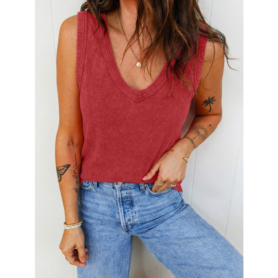 Wash V-Neck Tank Top Apparel and Accessories