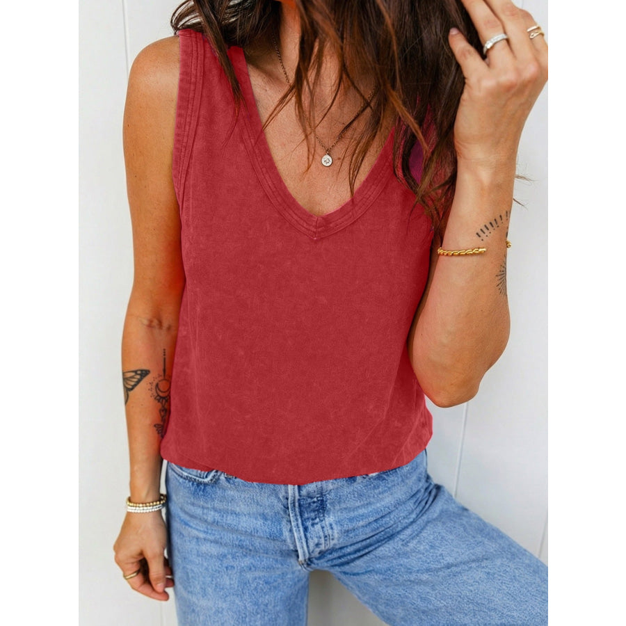 Wash V-Neck Tank Top Apparel and Accessories