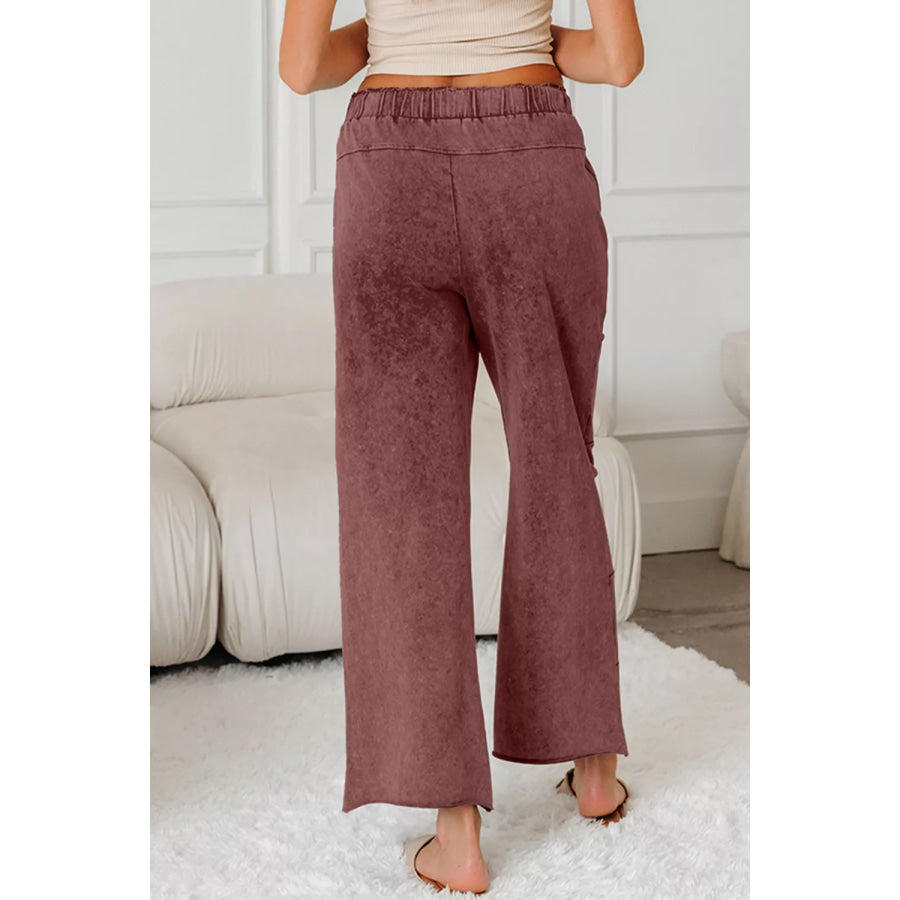 Wash Wide Leg Pants Apparel and Accessories