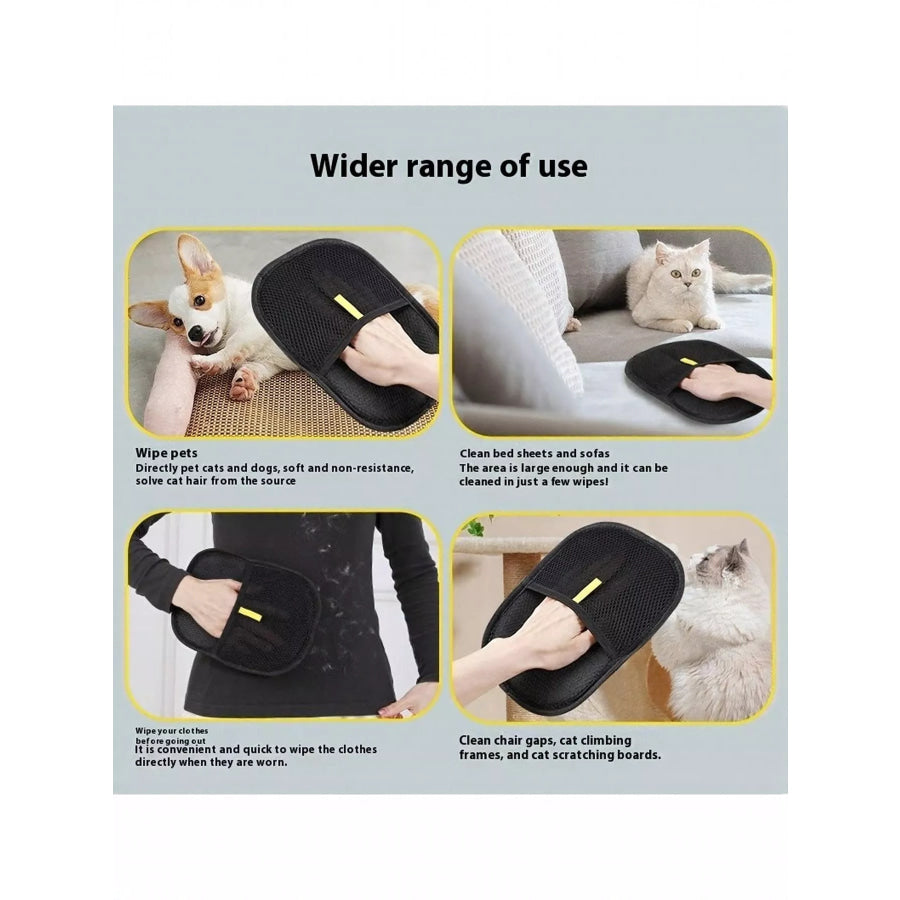 Washable & Reusable Glove-Shaped Pet Hair Remover Black / ONESIZE Apparel and Accessories