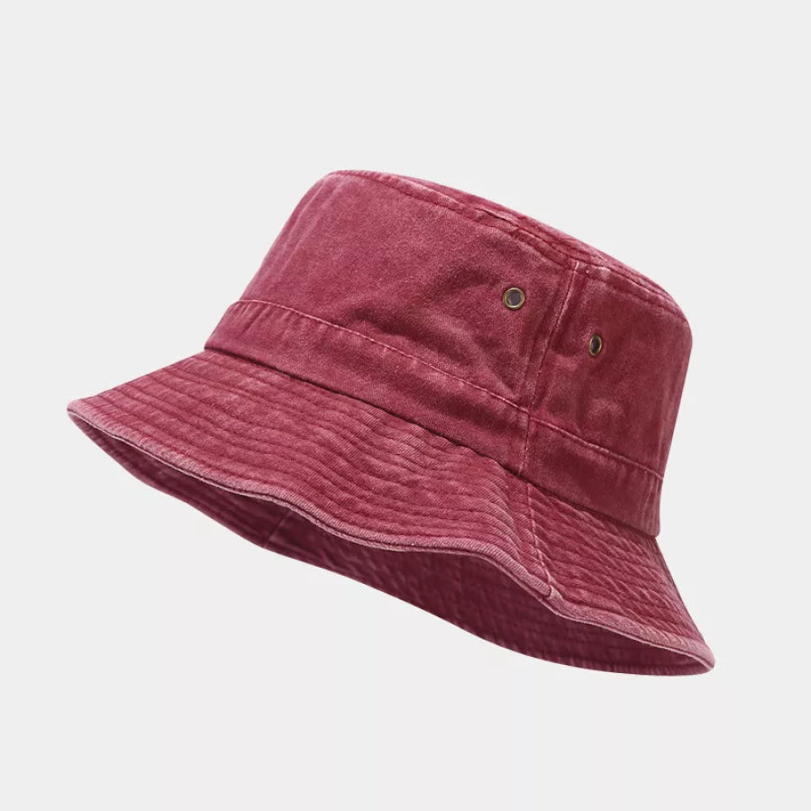 Washed Cotton Bucket Hat Wine Red / One Size Apparel and Accessories
