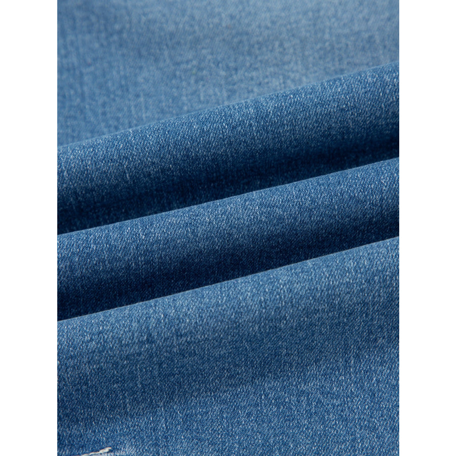 Washed Cuffed Barrel Jeans Apparel and Accessories