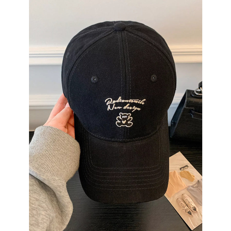 Washed Embroidered Baseball Cap Black / One Size Apparel and Accessories