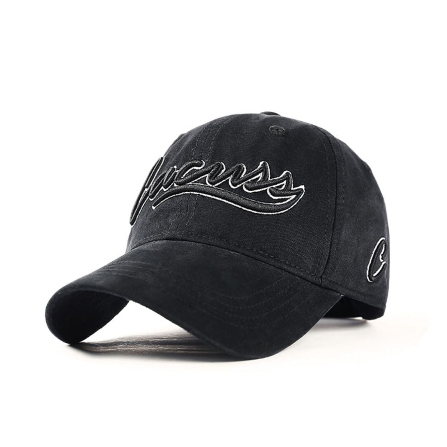 Washed Embroidered Baseball Cap Black / One Size Apparel and Accessories