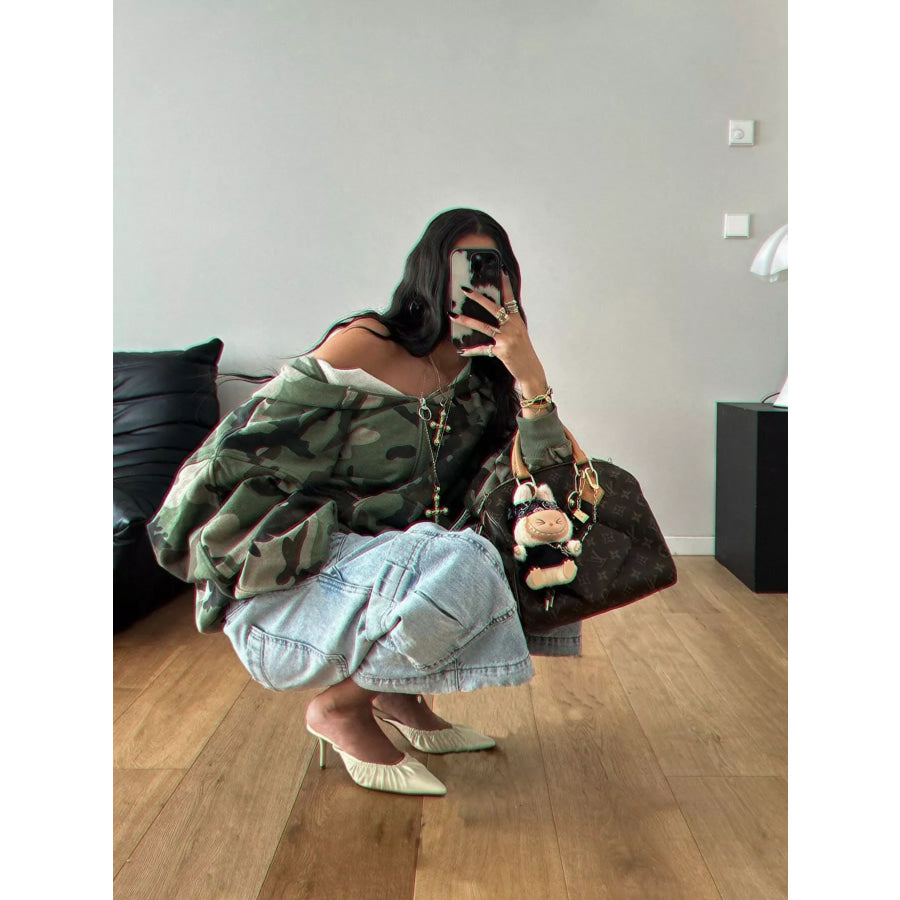 Washed Multi‑Pocket Cargo Loose Fit Capri Jeans Apparel and Accessories