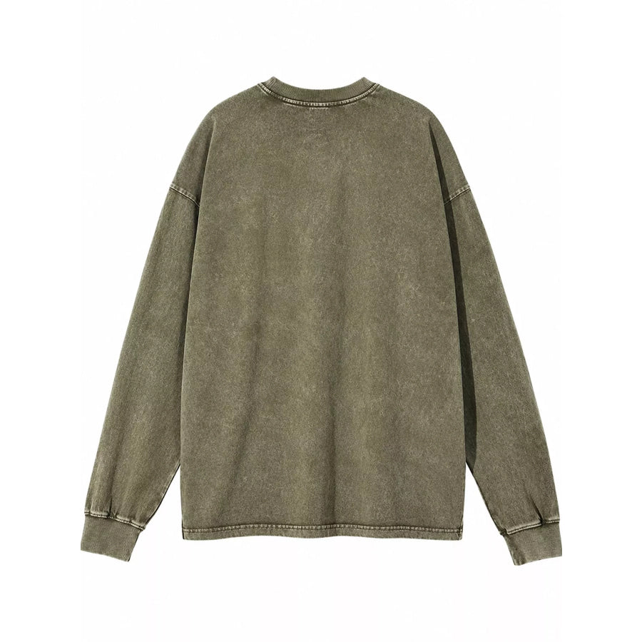 Washed Oversized Long Sleeve T-Shirt Apparel and Accessories