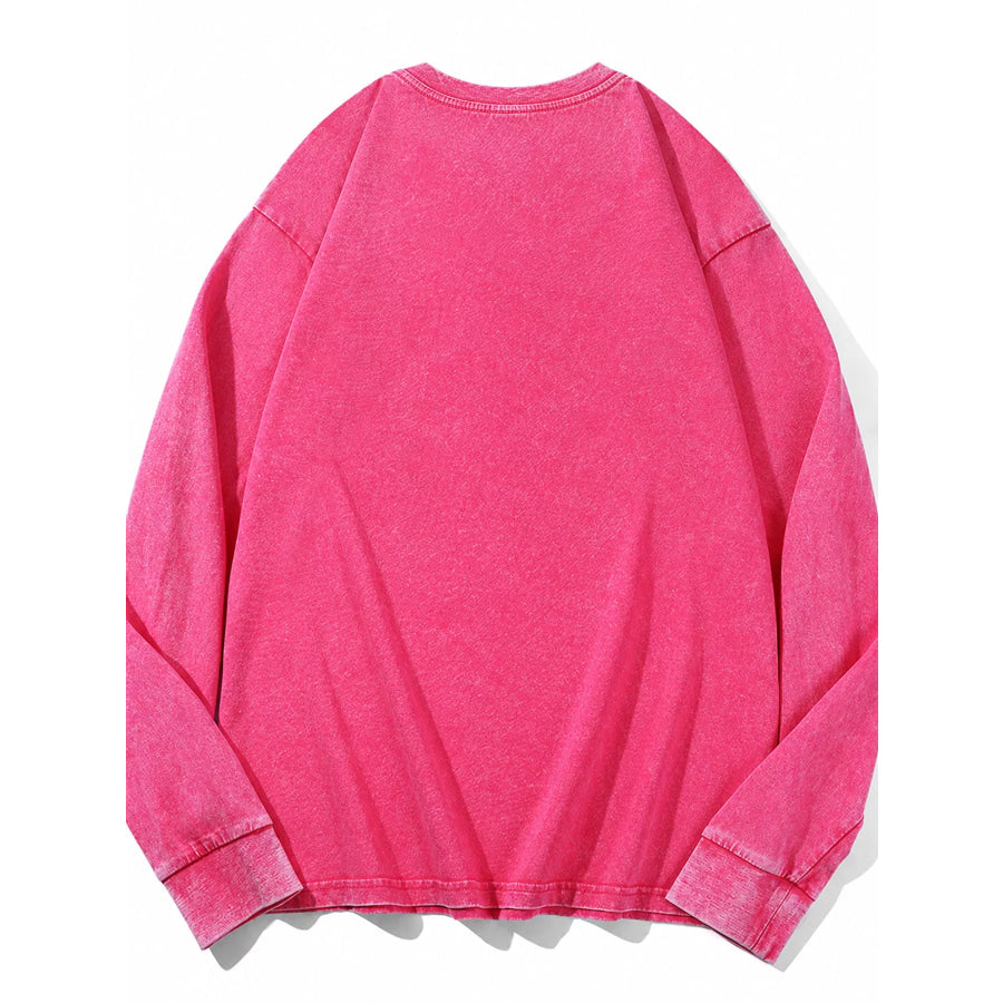 Washed Oversized Long Sleeve T-Shirt Apparel and Accessories