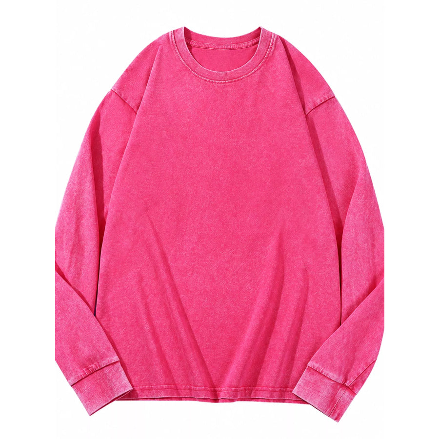 Washed Oversized Long Sleeve T-Shirt Apparel and Accessories