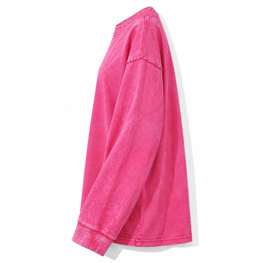 Washed Oversized Long Sleeve T-Shirt Apparel and Accessories