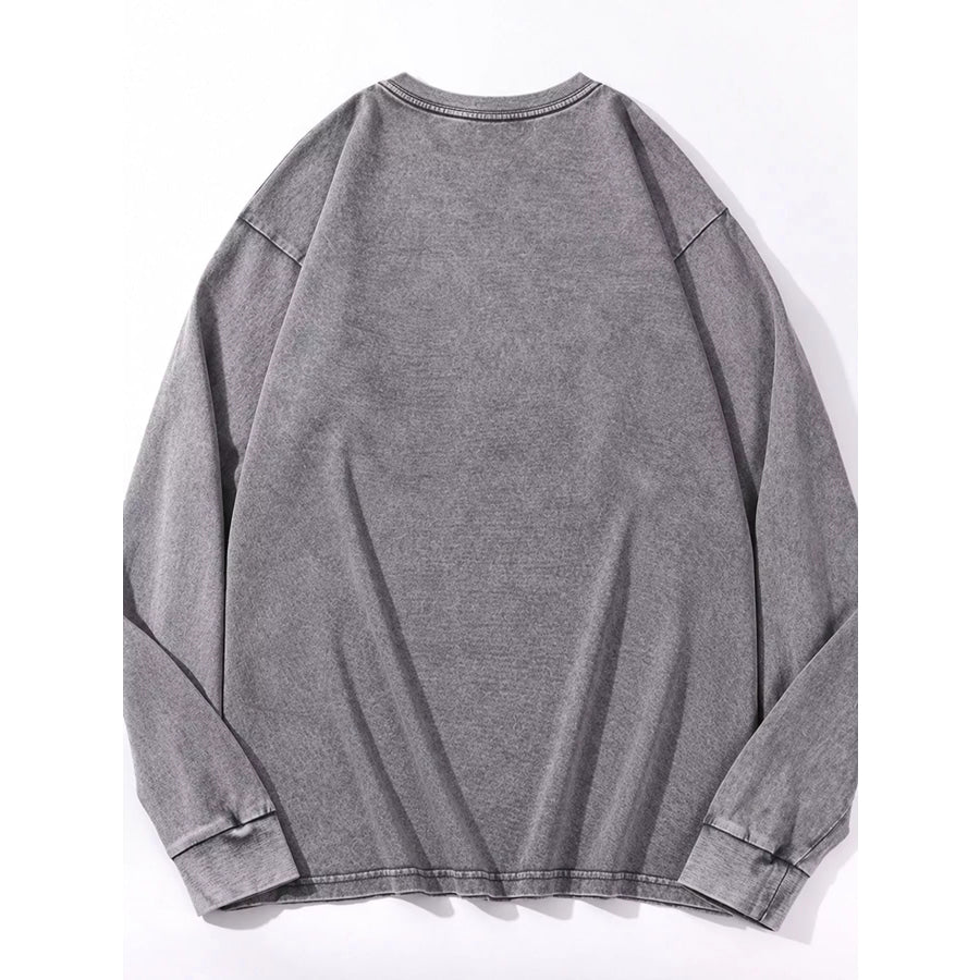 Washed Oversized Long Sleeve T-Shirt Apparel and Accessories