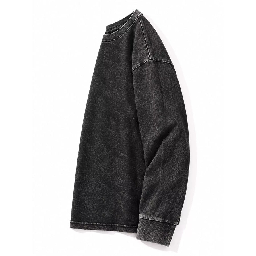 Washed Oversized Long Sleeve T-Shirt Apparel and Accessories