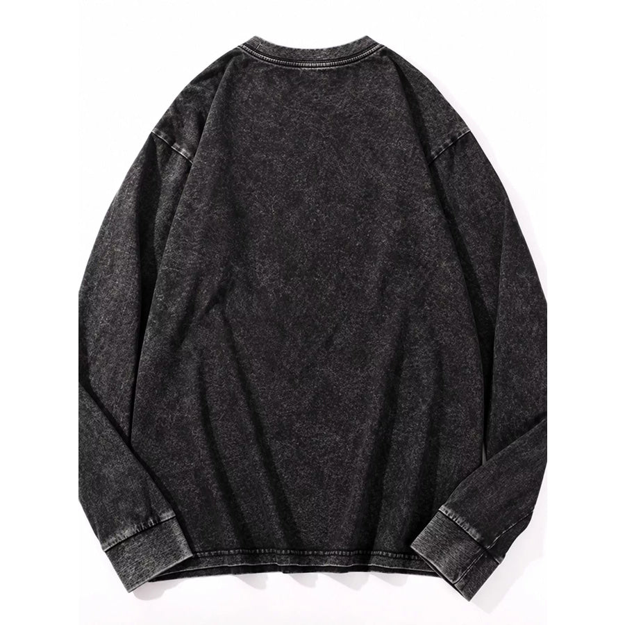 Washed Oversized Long Sleeve T-Shirt Apparel and Accessories