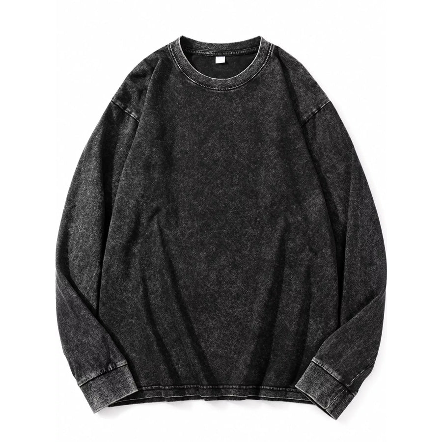 Washed Oversized Long Sleeve T-Shirt Apparel and Accessories