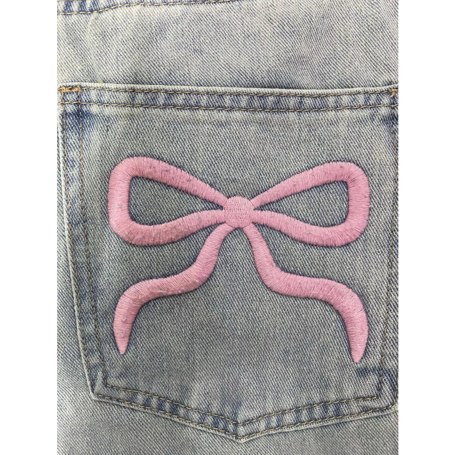 Washed Wide Leg Jeans Apparel and Accessories