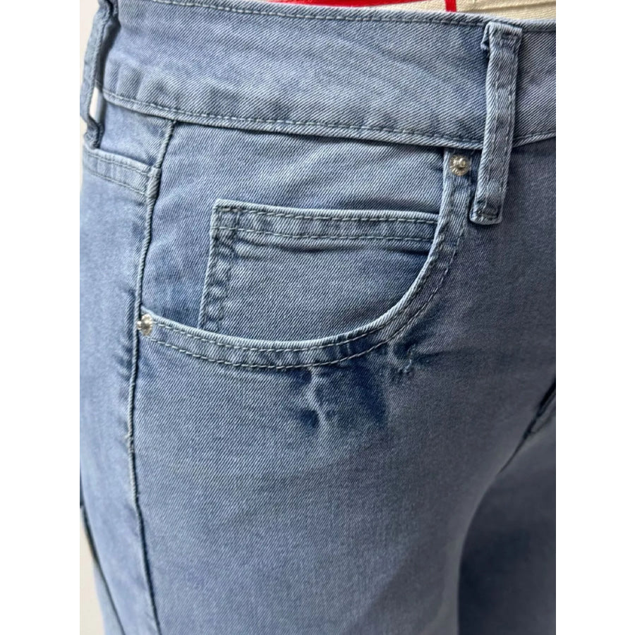 Washed Wide Leg Jeans Apparel and Accessories