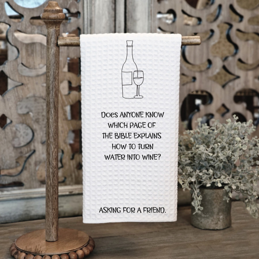Water Into Wine Kitchen Tea Towel Kitchen Towels