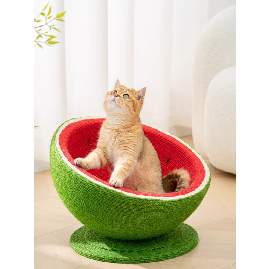 Watermelon Shaped Cat Scratching Post Nest Apparel and Accessories