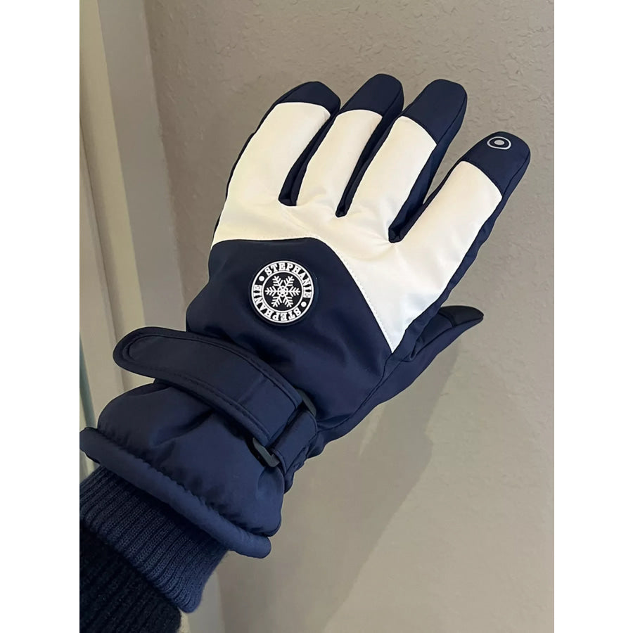 Waterproof Color Block Gloves Apparel and Accessories