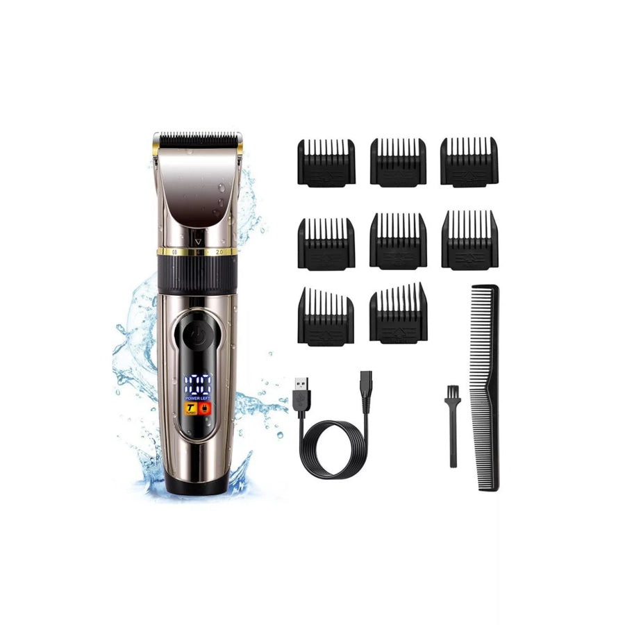 Waterproof Hair Clipper with LED Display Black / ONESIZE Apparel and Accessories