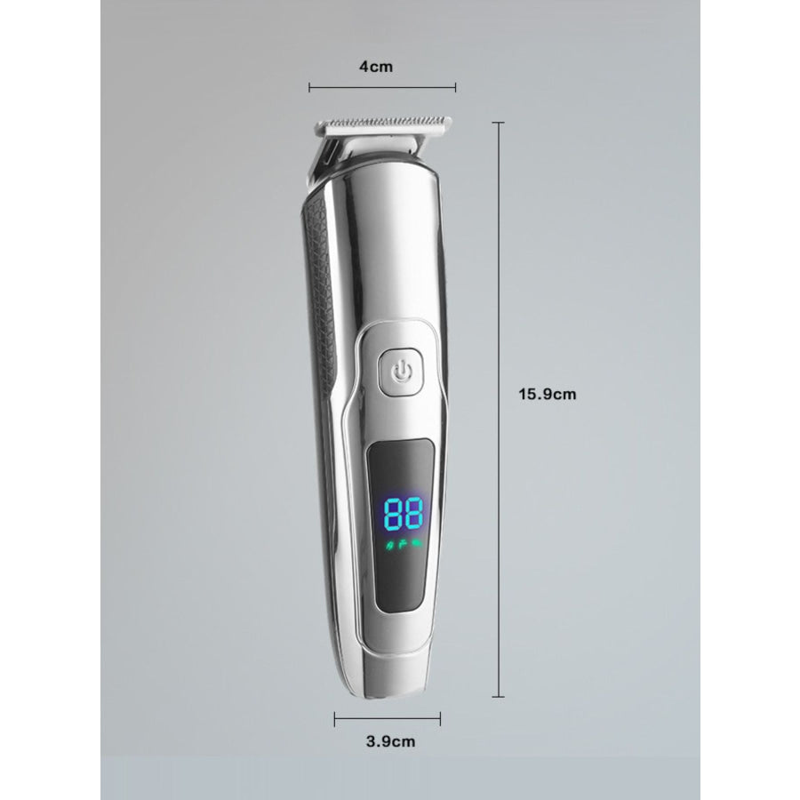 Waterproof Hair Clipper with LED Display Silver / ONESIZE Apparel and Accessories