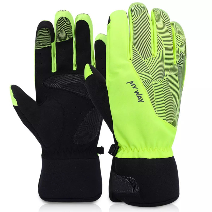 Waterproof Ski Gloves Fluorescent Yellow / One Size Apparel and Accessories