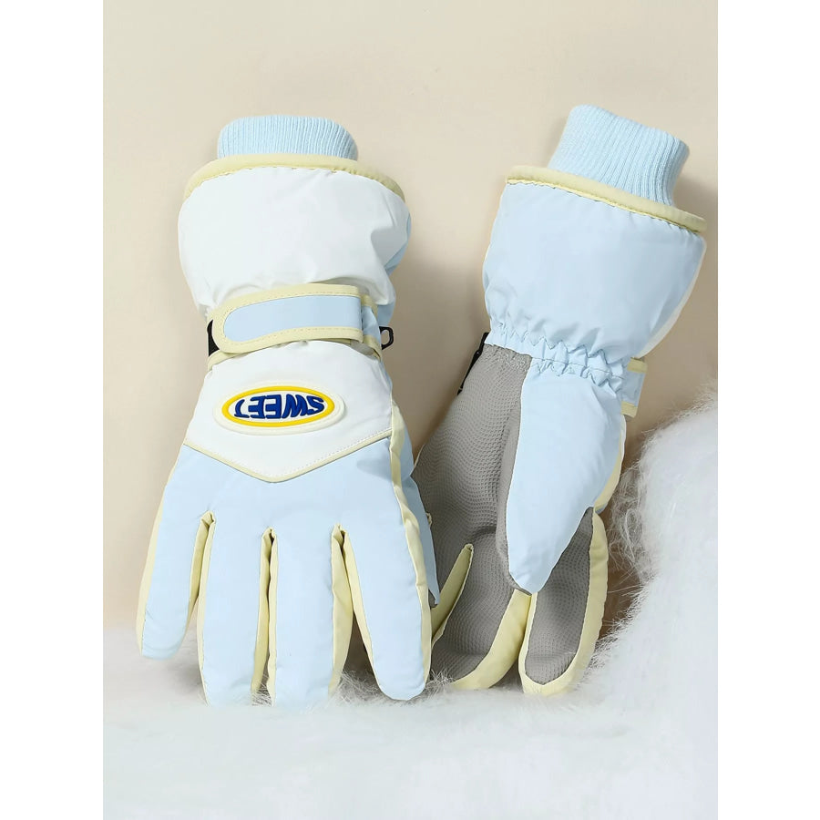 Waterproof Ski Gloves Pastel Yellow / One Size Apparel and Accessories