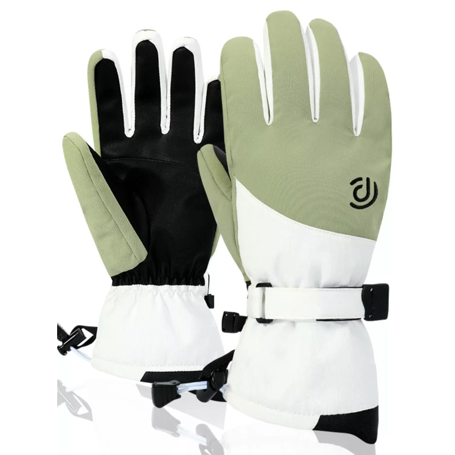 Waterproof Ski Gloves Matcha Green / One Size Apparel and Accessories